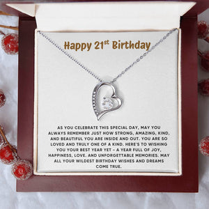 Happy 21st Birthday Gift for Her - Necklace