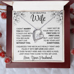 To My Beautiful Wife – Elegant Necklace Gift Set | Romantic Jewellery for Wife