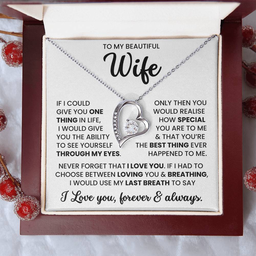 To My Beautiful Wife – Timeless Necklace Jewellery Gift | For Love, Anniversary & Special Moments