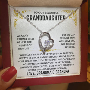 To Our Granddaughter - We'll Love You For The Rest of Mine - Necklace