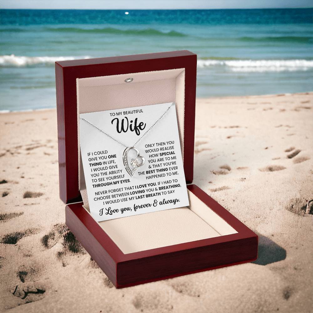 To My Beautiful Wife – Timeless Necklace Jewellery Gift | For Love, Anniversary & Special Moments