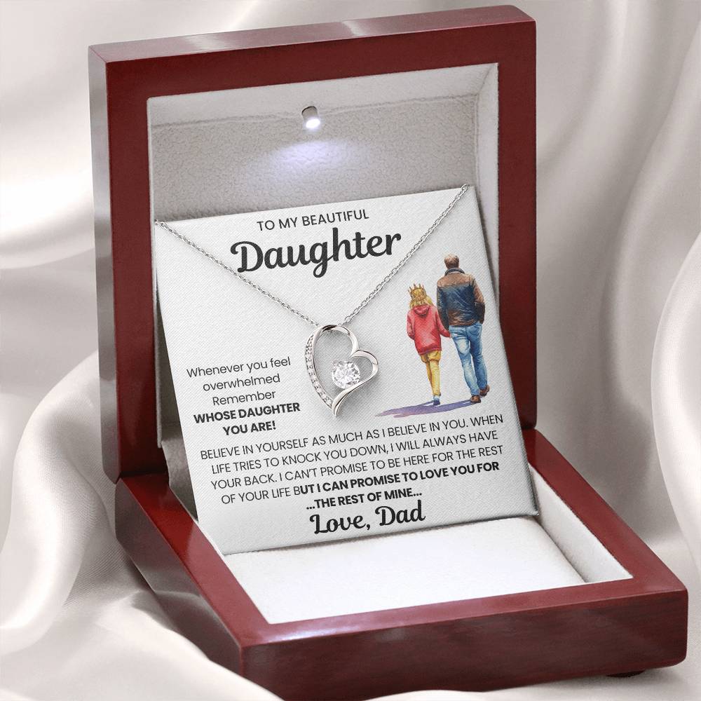 To My Beautiful Daughter - I Will Love You for The Rest of Mine- Necklace