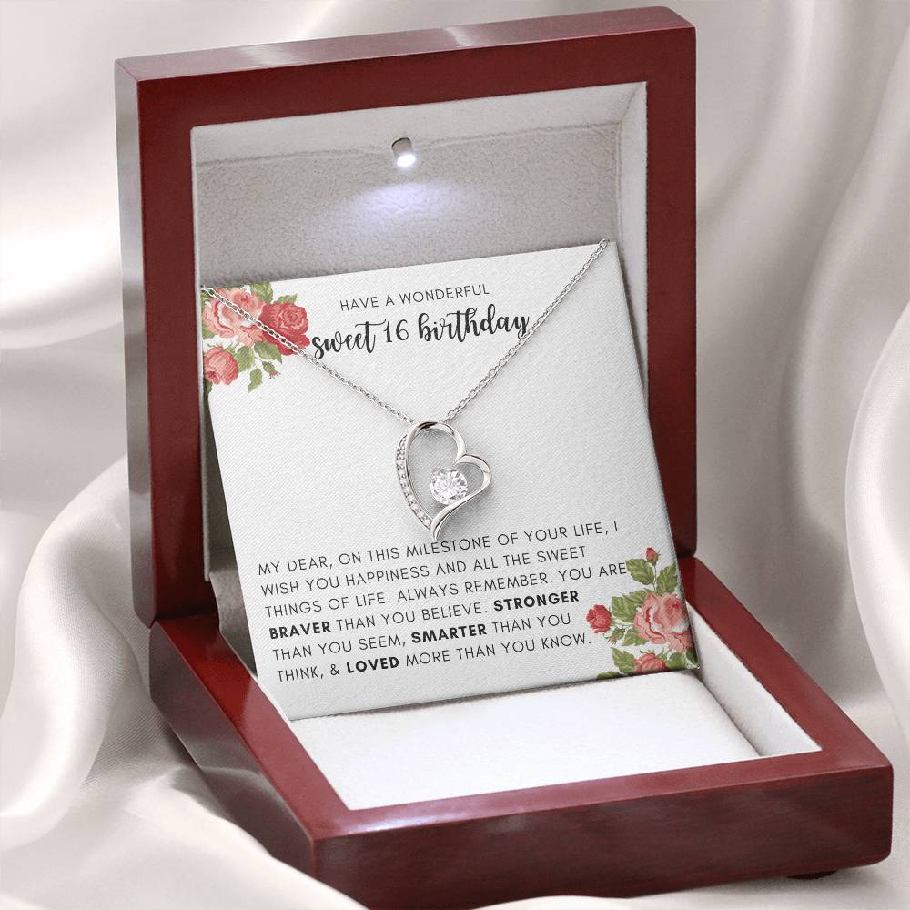 Sweet 16 Birthday Gift for Her - Necklace with Box