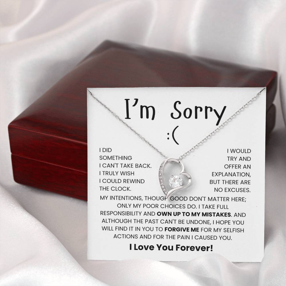 I'm Sorry Necklace For Her- Meaningful Sorry Gift
