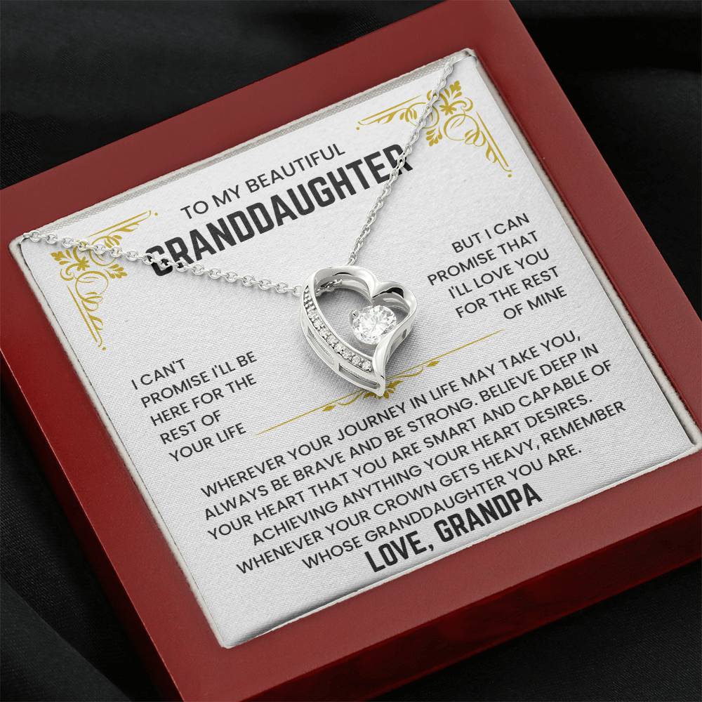 To My Granddaughter - I'll Love You For The Rest of Mine - Necklace