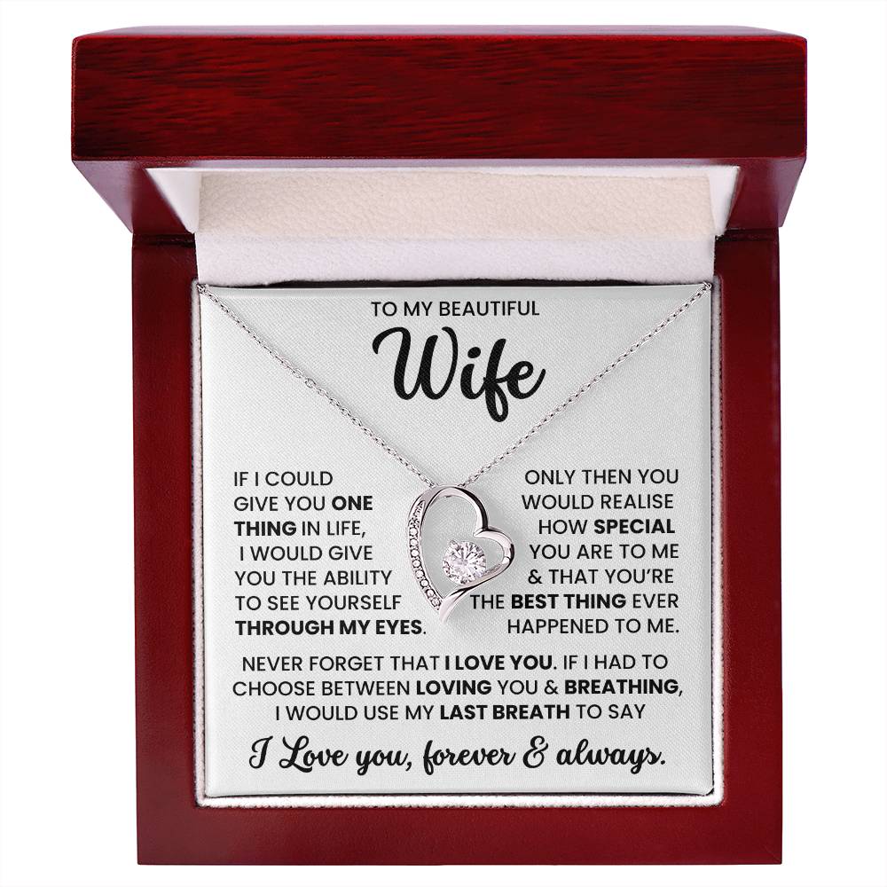 To My Beautiful Wife – Timeless Necklace Jewellery Gift | For Love, Anniversary & Special Moments