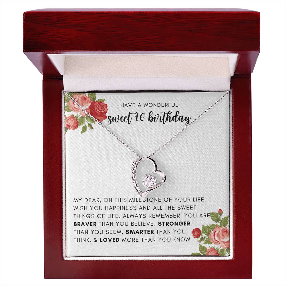 Sweet 16 Birthday Gift for Her - Necklace with Box