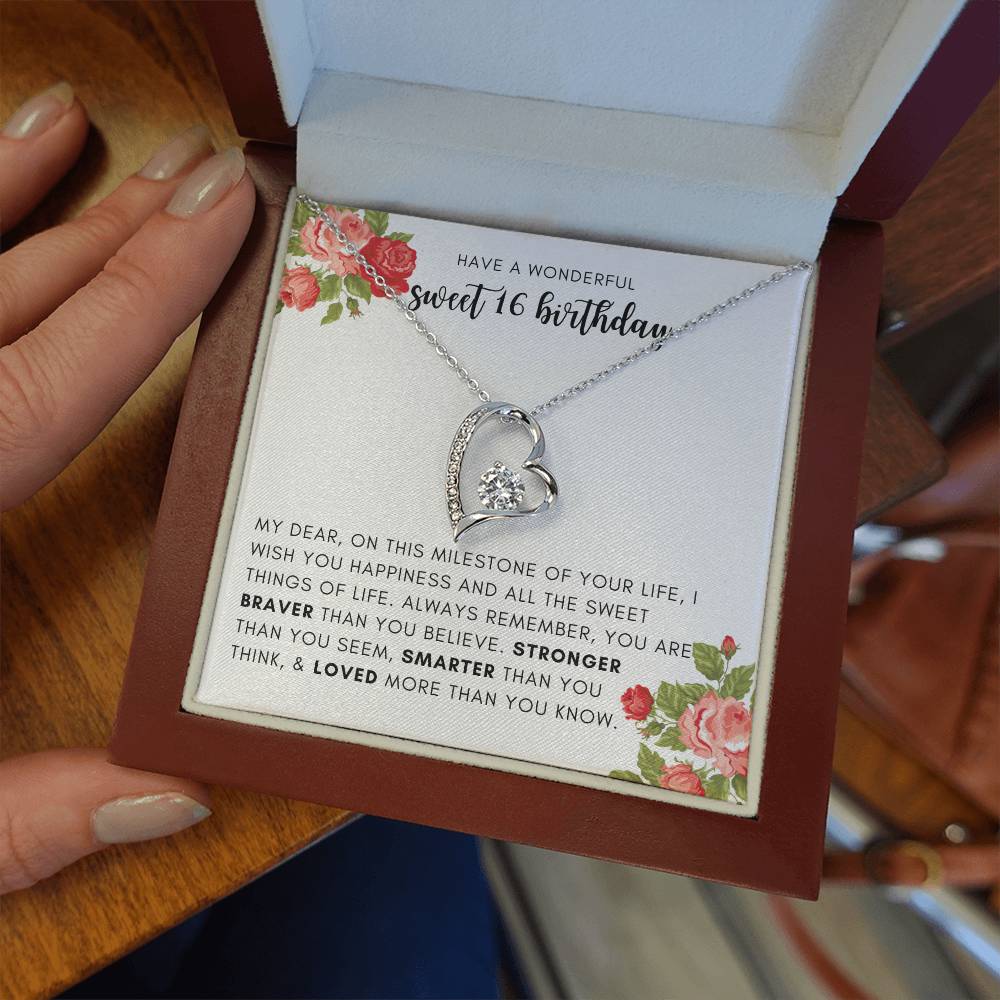 Sweet 16 Birthday Gift for Her - Necklace with Box