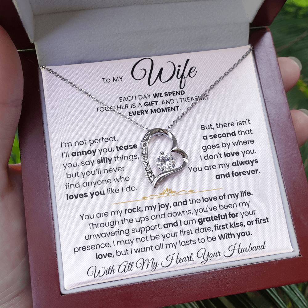 To My Wife - You Are My Rock, My Joy, and The Love of My Life - Necklace