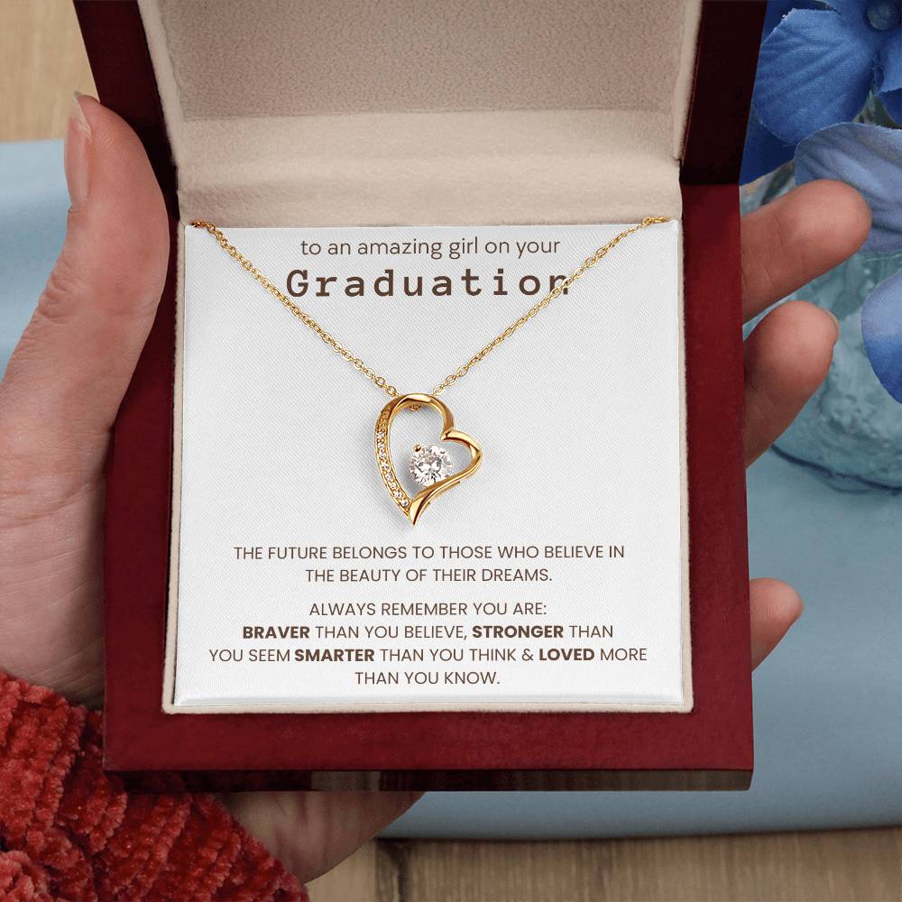 Graduation Gifts for Her - The Future Belongs To Those Who Believe In The Beauty - Necklace