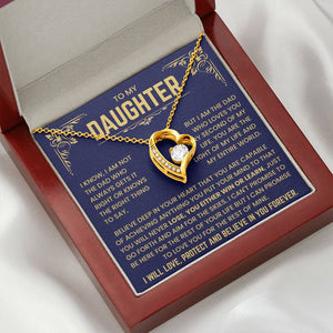 To My Daughter - I Will Love, Protect and Believe In You Forever - Necklace