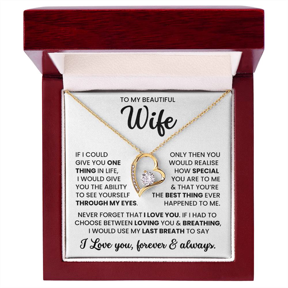 To My Beautiful Wife – Timeless Necklace Jewellery Gift | For Love, Anniversary & Special Moments