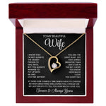 To My  Beautiful Wife – Heart Pendant Necklace Gift Box | Perfect for Her