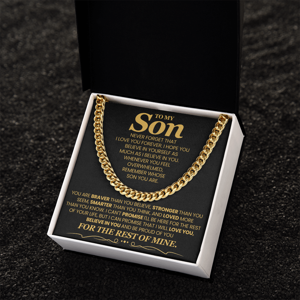 To My Son - I Will Love You, Believe In You and Be Proud of You - Necklace