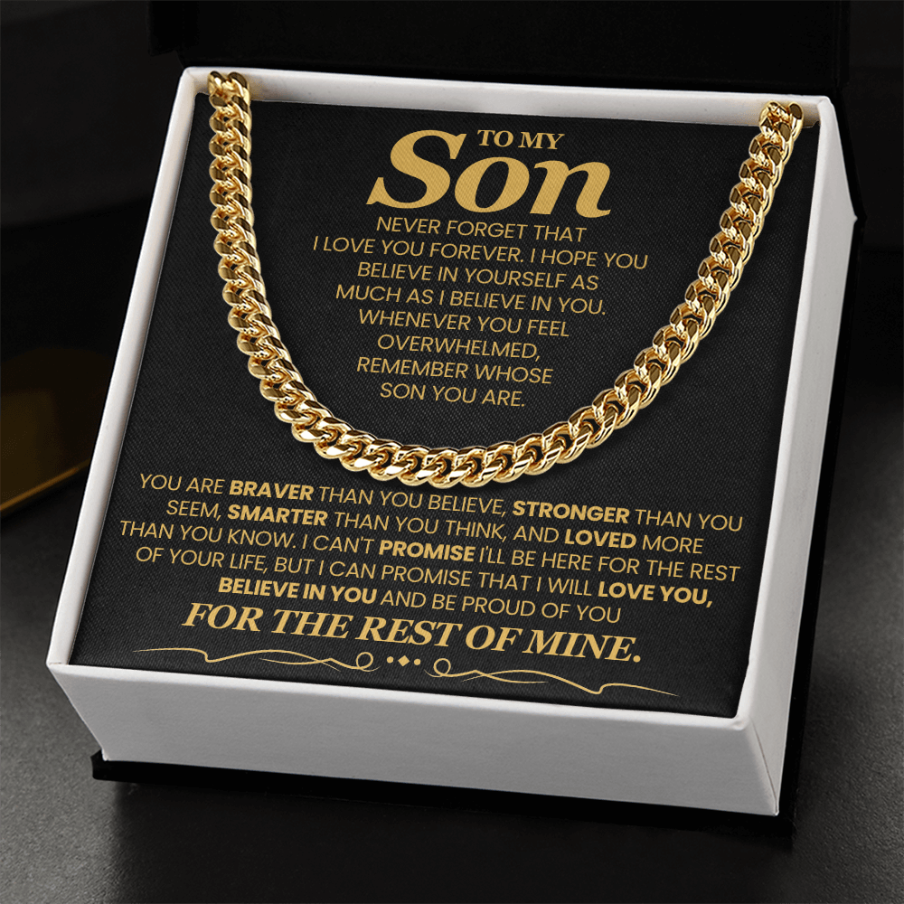 To My Son - I Will Love You, Believe In You and Be Proud of You - Necklace