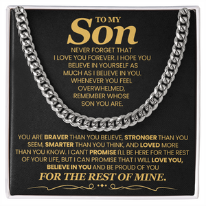 To My Son - I Will Love You, Believe In You and Be Proud of You - Necklace