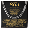 To My Son - I Will Love You, Believe In You and Be Proud of You - Necklace