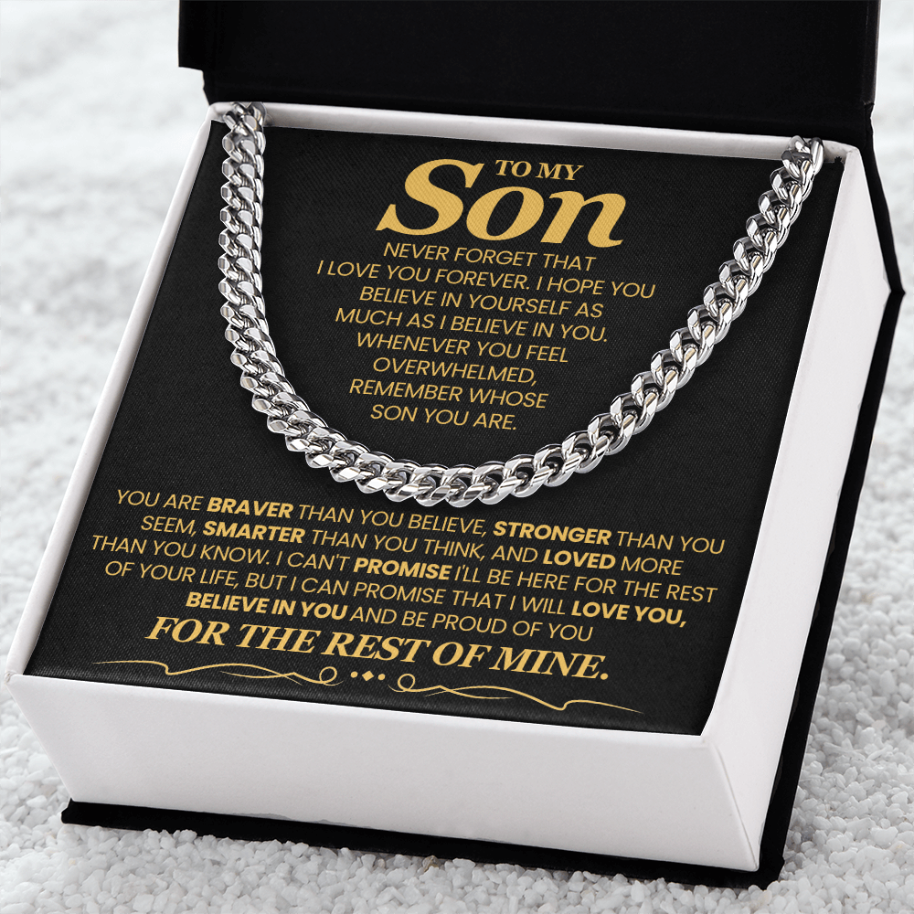To My Son - I Will Love You, Believe In You and Be Proud of You - Necklace