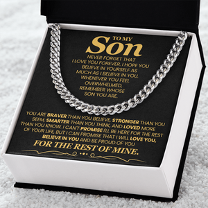 To My Son - I Will Love You, Believe In You and Be Proud of You - Necklace