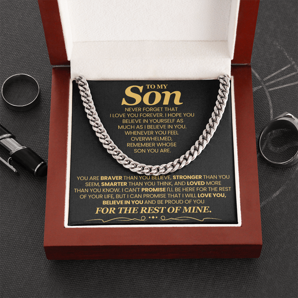 To My Son - I Will Love You, Believe In You and Be Proud of You - Necklace