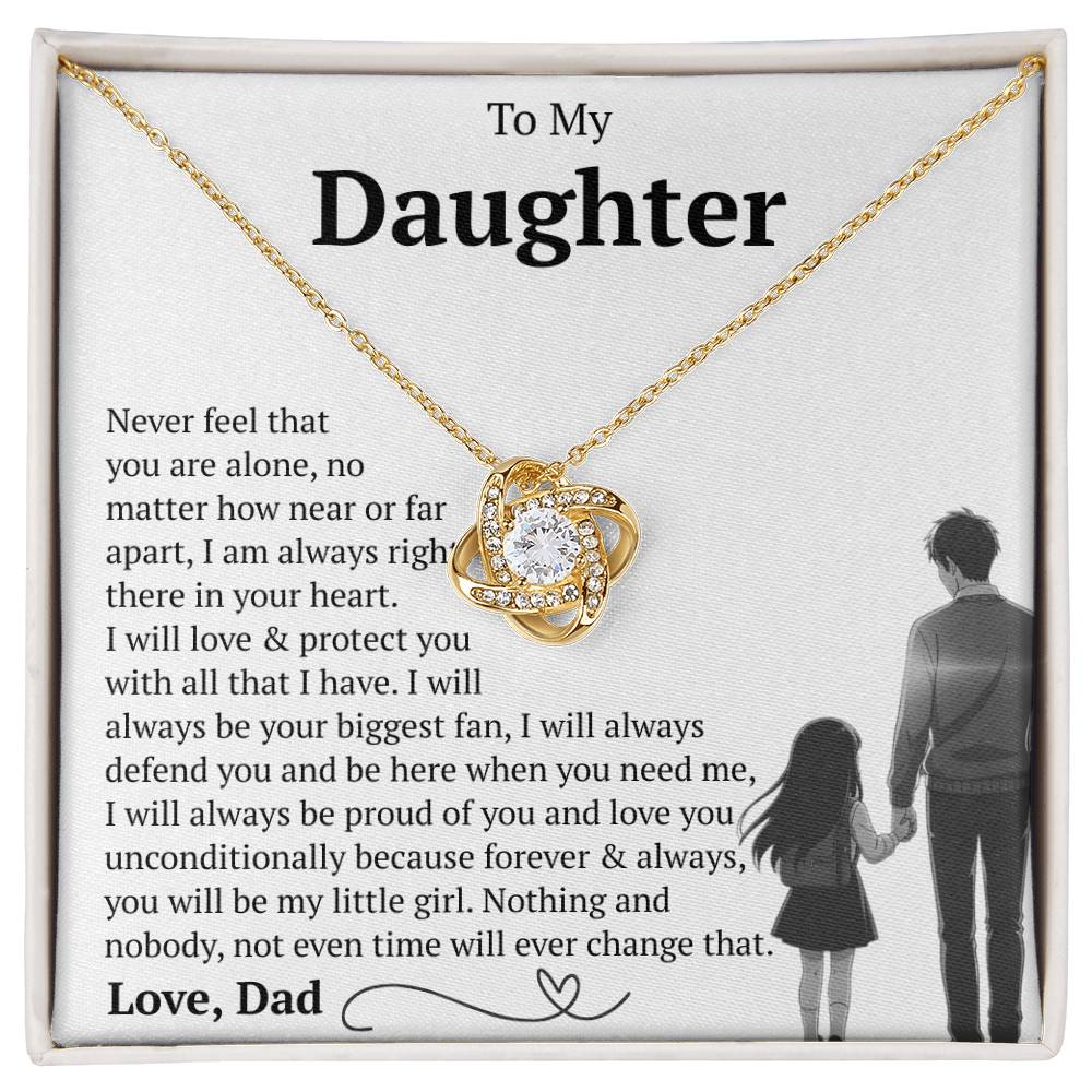 To My Daughter - You Will Always Be My Baby Girls - Love Knot Necklace