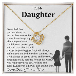 To My Daughter - You Will Always Be My Baby Girls - Love Knot Necklace