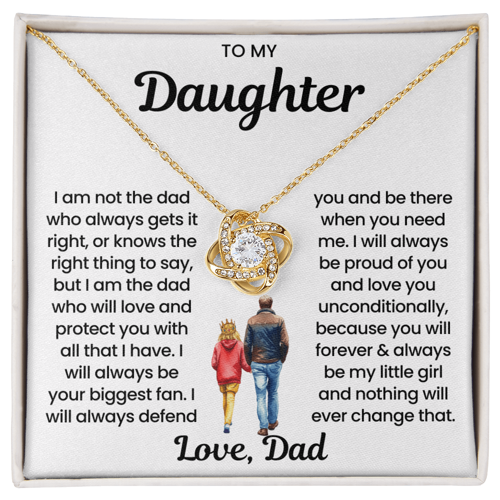 To My Daughter Love Knot Necklace Gift Set