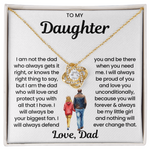 To My Daughter Love Knot Necklace Gift Set