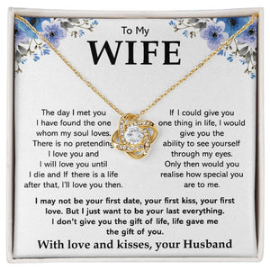 To My Wife Necklace-Loveknot Necklace Silver Plated