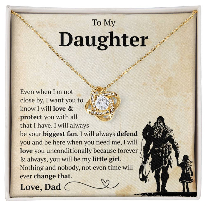 To My Daughter - I Will Love & Protect You With All That I Have - Love Knot Necklace