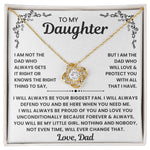 To My Daughter - I Will Love & Protect You - Love Knot Necklace