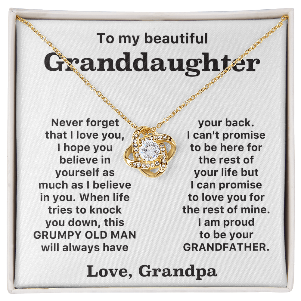 To my granddaughter- Loveknot necklace -Gift From Grandpa