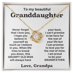 To my granddaughter- Loveknot necklace -Gift From Grandpa