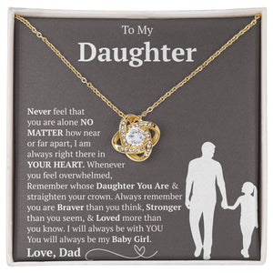 To My Daughter - You Will Always Be My Baby Girls - Love Knot Necklace