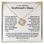 To My Boyfriend's Mum-Loveknot Necklace- I Feel So Lucky