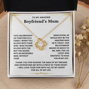 To My Boyfriend's Mum-Loveknot Necklace- I Feel So Lucky