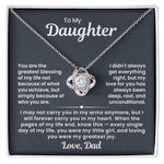 To My Daughter Necklace from Dad Lux430