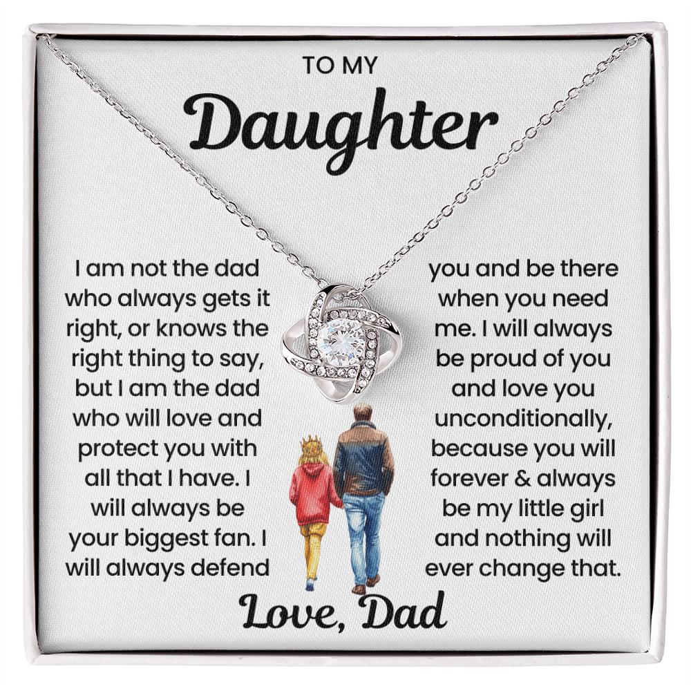 To My Daughter Love Knot Necklace Gift Set