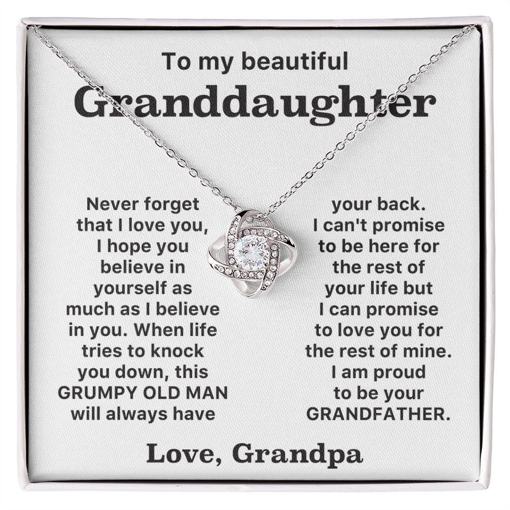 To my granddaughter- Loveknot necklace -Gift From Grandpa