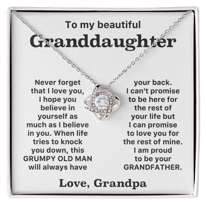 To my granddaughter- Loveknot necklace -Gift From Grandpa