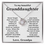 To my granddaughter- Loveknot necklace -Gift From Grandpa
