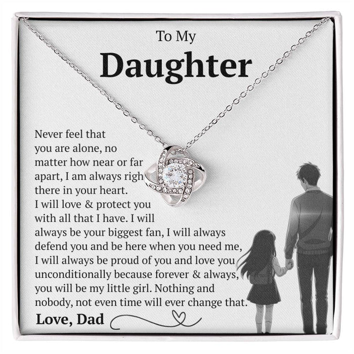 To My Daughter - You Will Always Be My Baby Girls - Love Knot Necklace