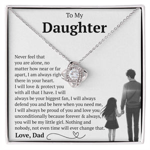 To My Daughter - You Will Always Be My Baby Girls - Love Knot Necklace