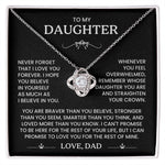 To My Daughter - Remember Whose Daughter You Are - Love Knot Necklace