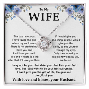 To My Wife Necklace-Loveknot Necklace Silver Plated