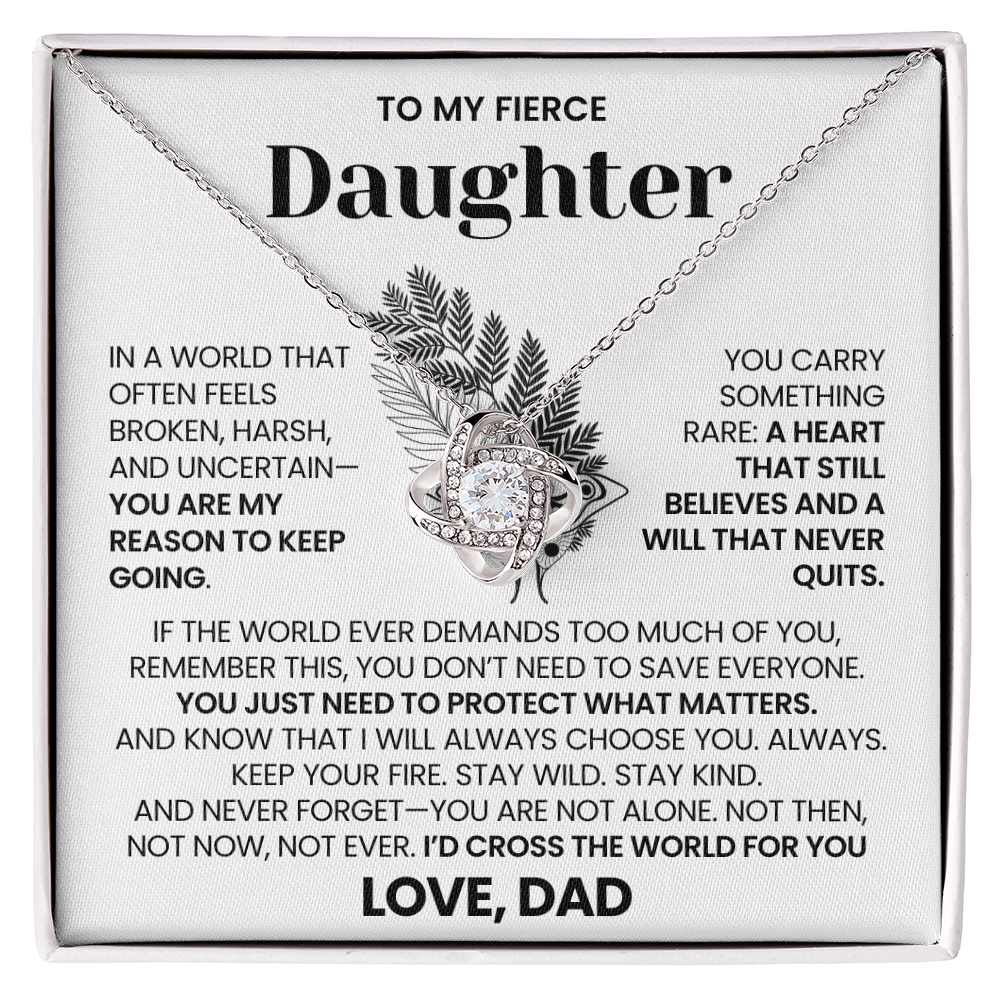 To My Daughter - I'd Cross The World For you - Necklace
