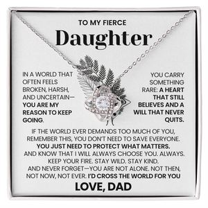 To My Daughter - I'd Cross The World For you - Necklace