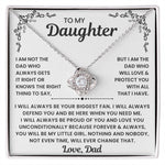 To My Daughter - I Will Love & Protect You - Love Knot Necklace