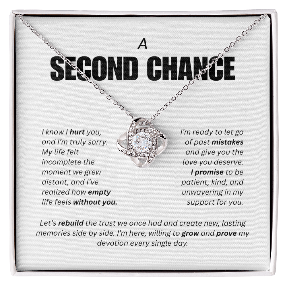 A Second Chance – Apology Necklace with Message Card.