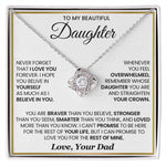 To My Beautiful Daughter-Loveknot Necklace- I Hope You Believe